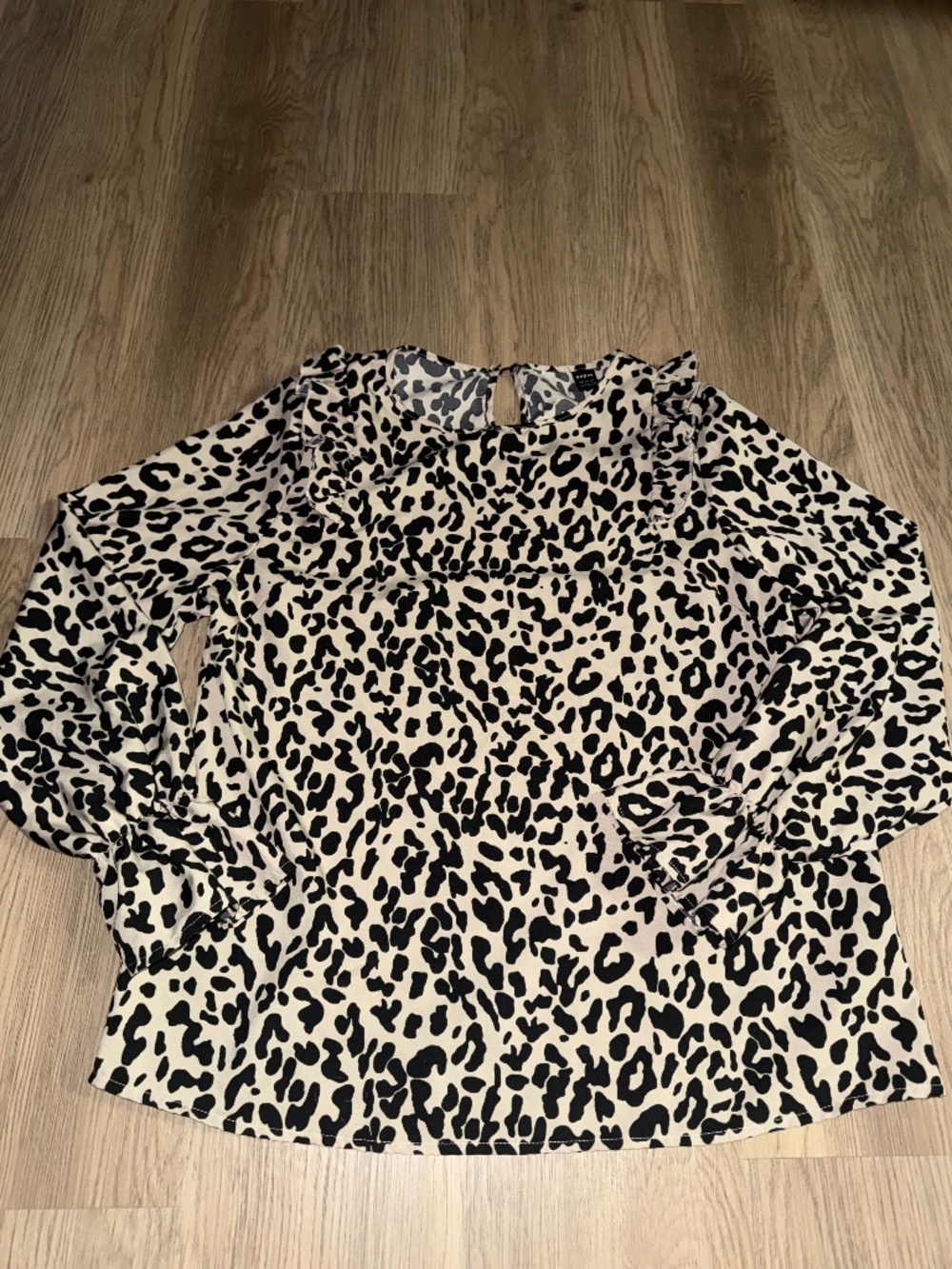 Leopard Print Blouse | Ruffle Detail | Chic Neutral Animal Print - Picture 1 of 7
